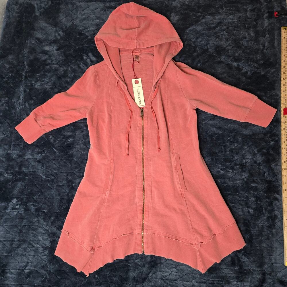 XCVI Wearables NWT Mercantile Jacket/Dress Full Zip Tunic Hoodie Coral - Size L